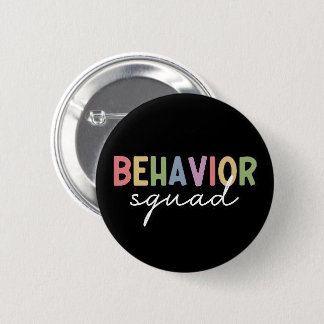 Behavior Squad | Behavior Therapist ABA Therapist 2 Inch Round Button (Front & Back)