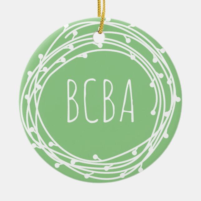 behaviour analyst, bcba, bcba gift, bcba ornament, ceramic ornament (Front)