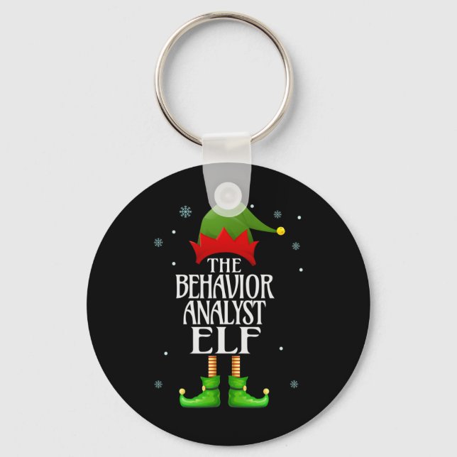 Behaviour Analyst Elf Xmas Funny Family Matching C Keychain (Front)