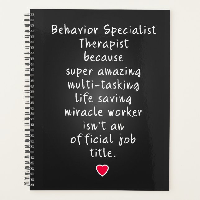 Behaviour Specialist Therapist Planner (Front)