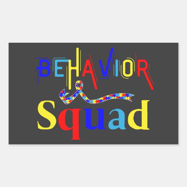 Behaviour Squad April Autism Awarenes Behaviour Te Sticker (Front)