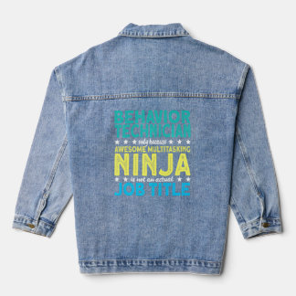Behaviour Technician Ninja Aba Therapist Denim Jacket