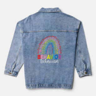 Behaviour Technician Rainbow ABA Therapist Denim Jacket
