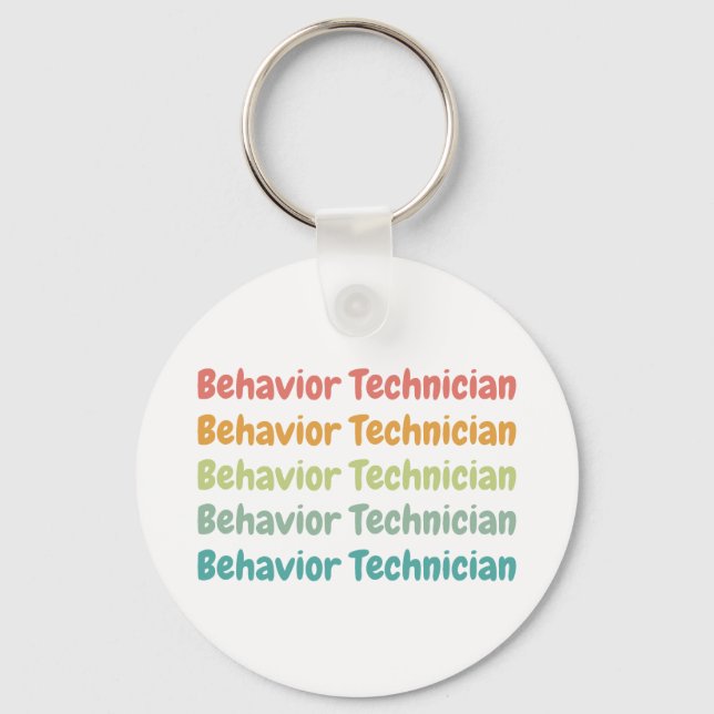 Behaviour Technician RBT Behaviour Tech Retro Keychain (Front)