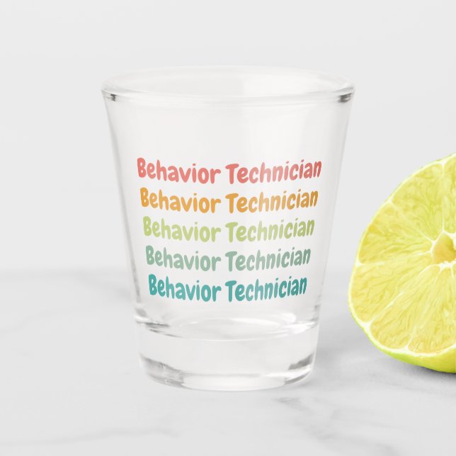 Behaviour Technician RBT Behaviour Tech Retro Shot Glass (Front)