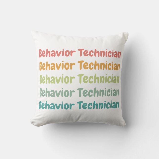 Behaviour Technician RBT Behaviour Tech Retro Throw Pillow (Front)