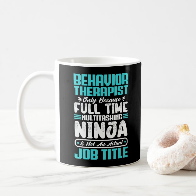 Behaviour Therapist Job Title Profession Career Coffee Mug (With Donut)