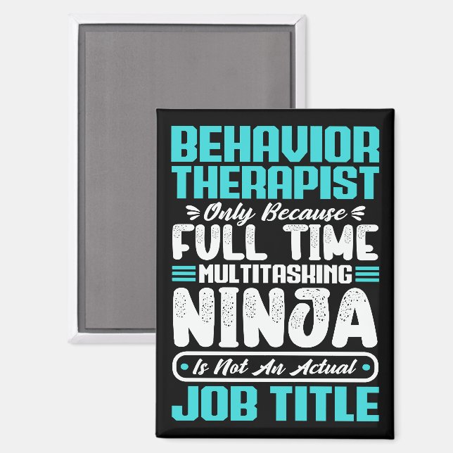 Behaviour Therapist Job Title Profession Career Magnet (Front/Back)