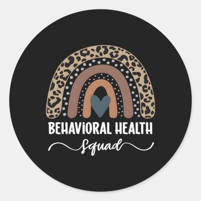 Behavioural Health Squad Rainbow Behavioural Healt Classic Round Sticker (Front)