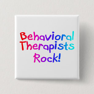 Behavioural Therapists Rock 2 Inch Square Button