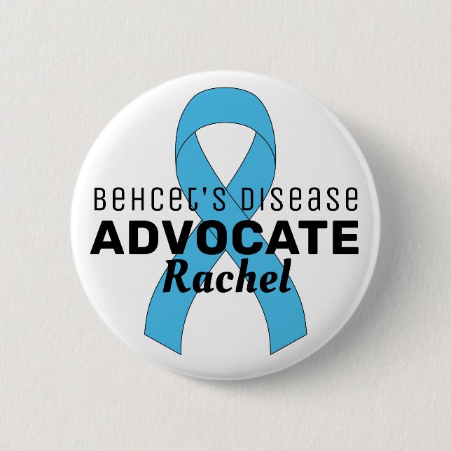 Behcet's Disease Advocate Ribbon White Button (Front)