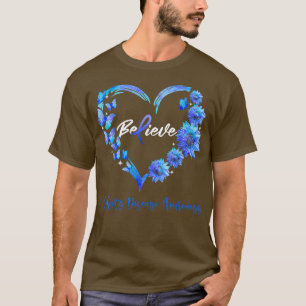 Behcets Disease Awareness Heart Butterfly Sunflowe T-Shirt