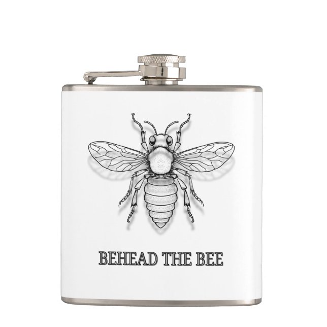 Behead The Bee Hip Flask (Front)