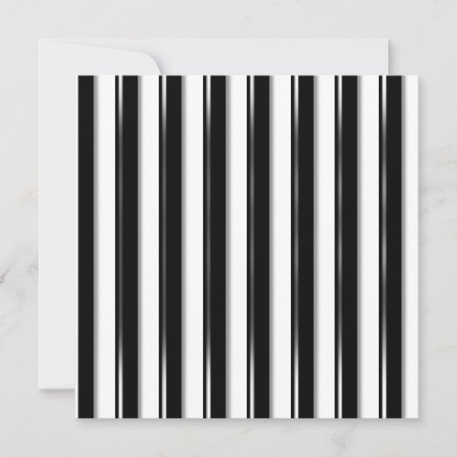 Behind Bars - Black Stripe(Add photo or 2nd Colour Invitation (Front)