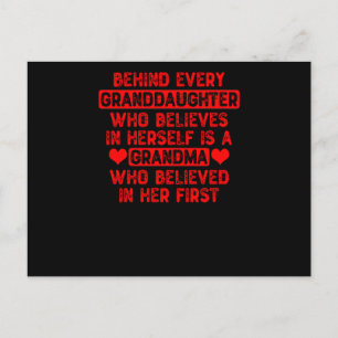 Behind Every Granddaughter - Quote Postcard