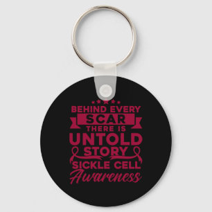 Behind Every Scar Sickle Cell Awareness Keychain