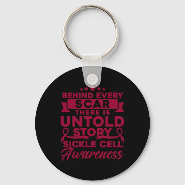 Behind Every Scar Sickle Cell Awareness  Keychain (Front)