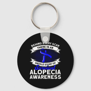 Behind Every Scar Untold Story Support Alopecia Aw Keychain