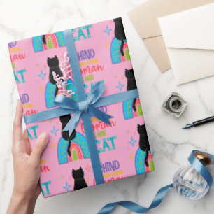 Behind Every Strong Woman Is Her Cat Wrapping Paper