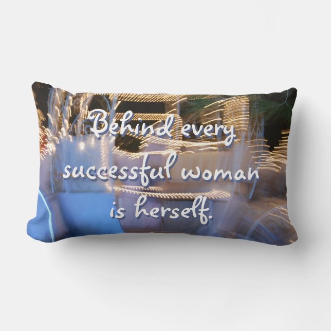 Behind Every Successful Woman Is Herself Sparkly Lumbar Pillow (Front)