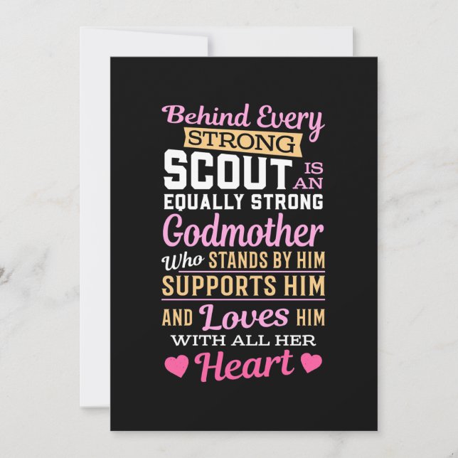 Behind Scout Is A Strong Godmother Invitation (Front)