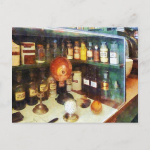 Behind the Counter at the Drugstore Postcard