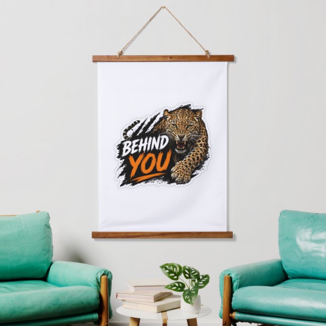 Behind You Leopard  Hanging Tapestry (Living Room)