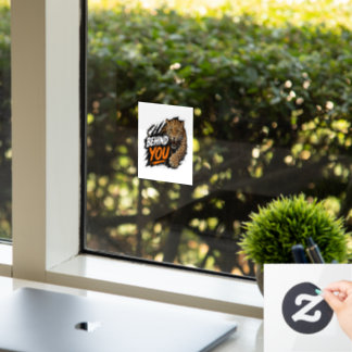 Behind You Leopard Window Cling