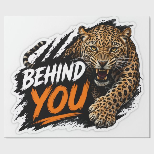 Behind You Leopard Wrapping Paper (Flat)