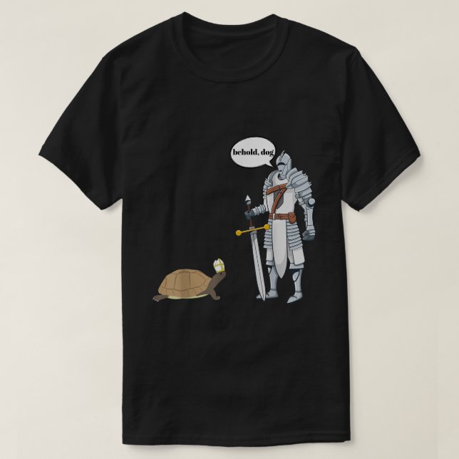 Behold Dog Funny Turtle Wearing A Priest Hat Hilar T-Shirt (Design Front)