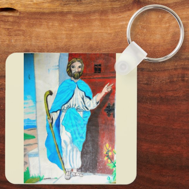 "BEHOLD, I STAND AT THE DOOR AND KNOCK" keychain (Back)