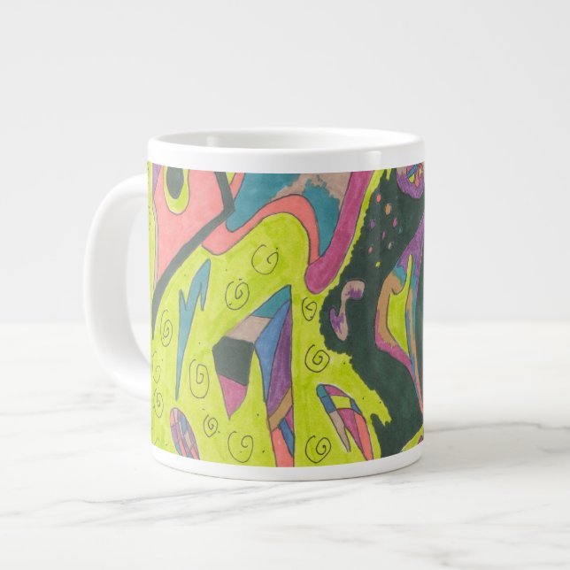 Behold, Original Abstract Large Coffee Mug (Front Left)