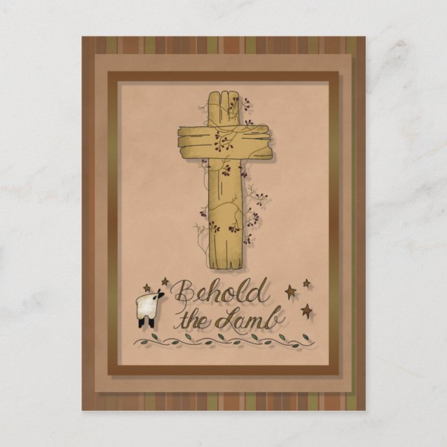 Behold the Lamb Christian Postcard (Front)