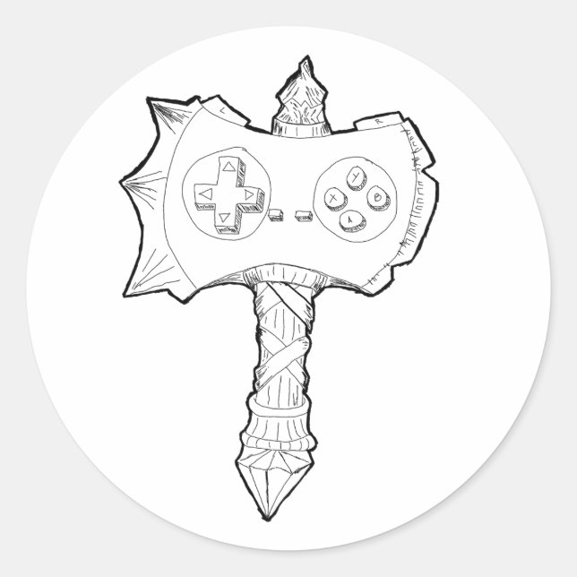 Behold! the Noob Slayer! Classic Round Sticker (Front)