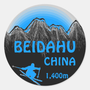 Beidahu China blue ski logo art stickers