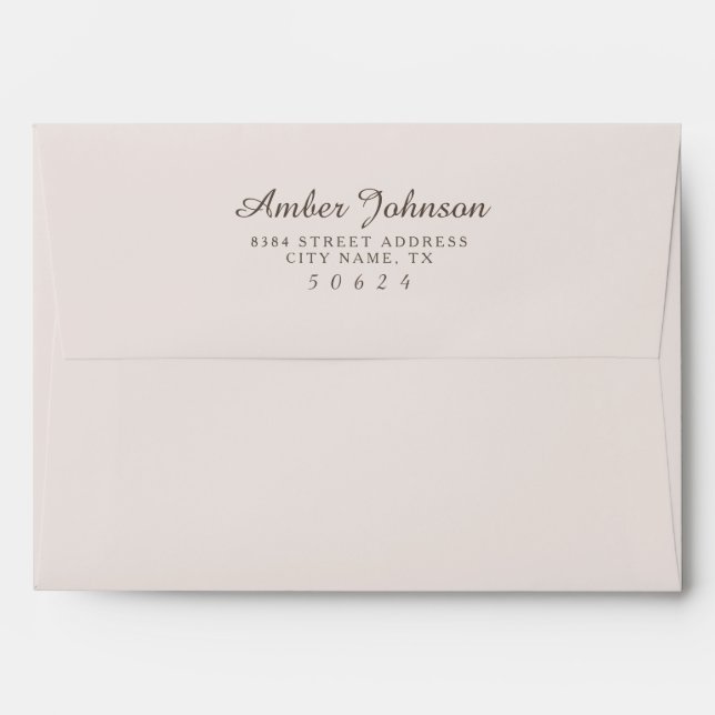 Beige 5 x 7 Pre-Addressed Envelopes (Back (Top Flap))