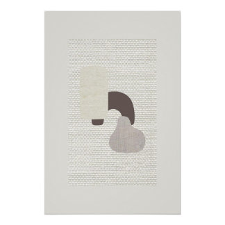 Beige Abstract Art Poster