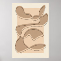 Beige abstract minimalistic/line art