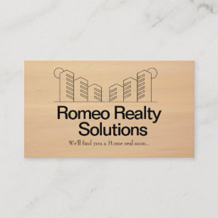Beige Aesthetic Black Minimalist Real Estate  Business Card