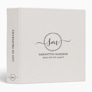 Beige Aesthetic Modern Calligraphy Real Estate  Binder