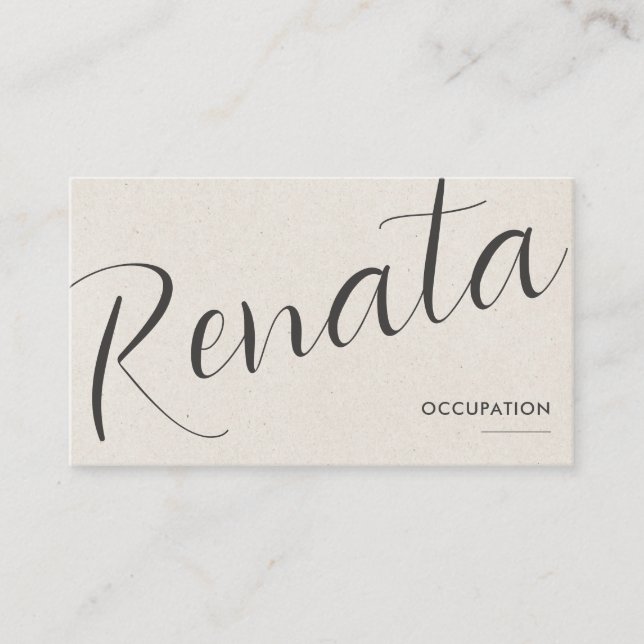 Beige aesthetic simple  business card (Front)