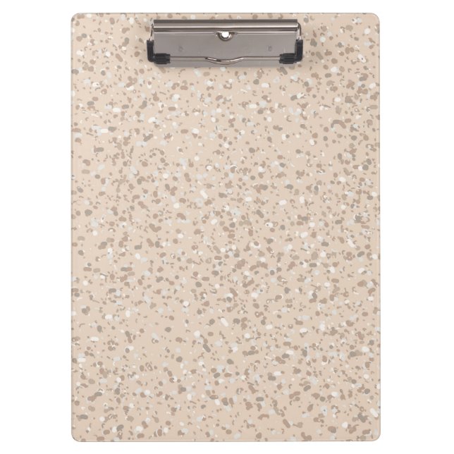Beige Aesthetic Terrazzo Clipboard (Front)