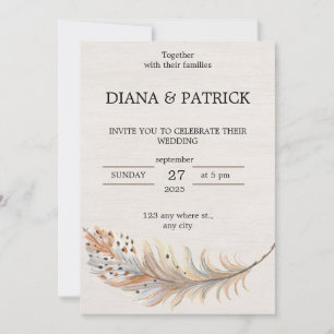 Beige Aesthetic Wedding Invitation