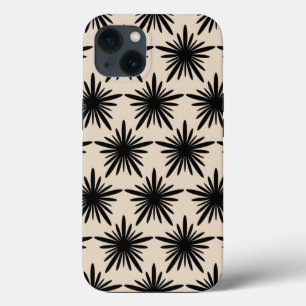 Beige And Black Boho Abstract Star Pattern iPhone 13 Case