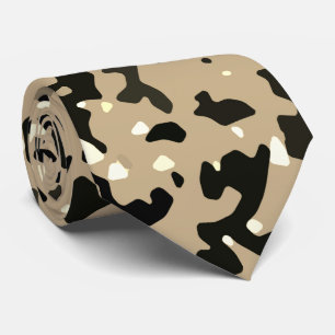 Beige and Black Camo Pattern Tie