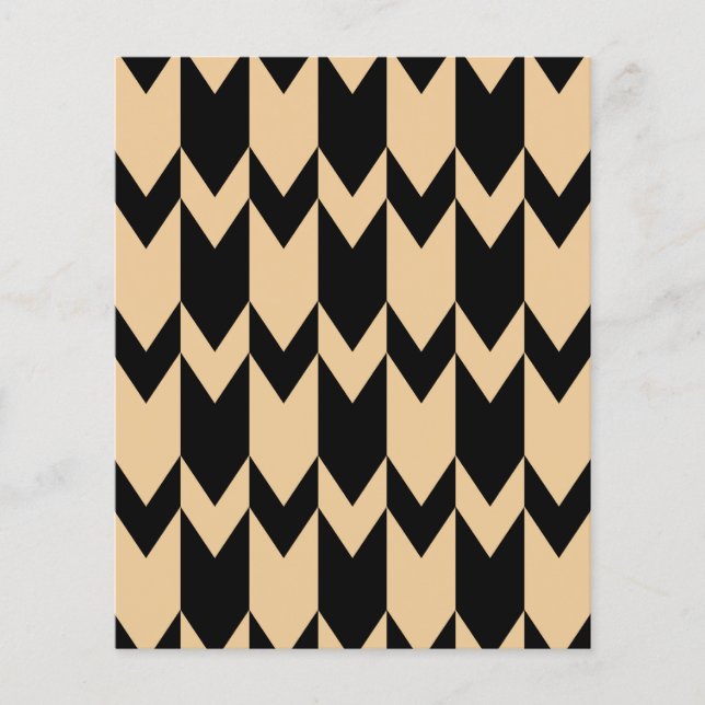 Beige and Black Chevron Pattern. (Front)