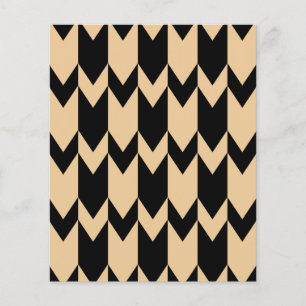 Beige and Black Chevron Pattern.