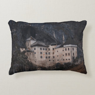 BEIGE AND BLACK CONCRETE HOUSE ACCENT PILLOW