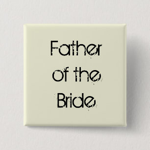 beige and black Father of the Bride 2 Inch Square Button
