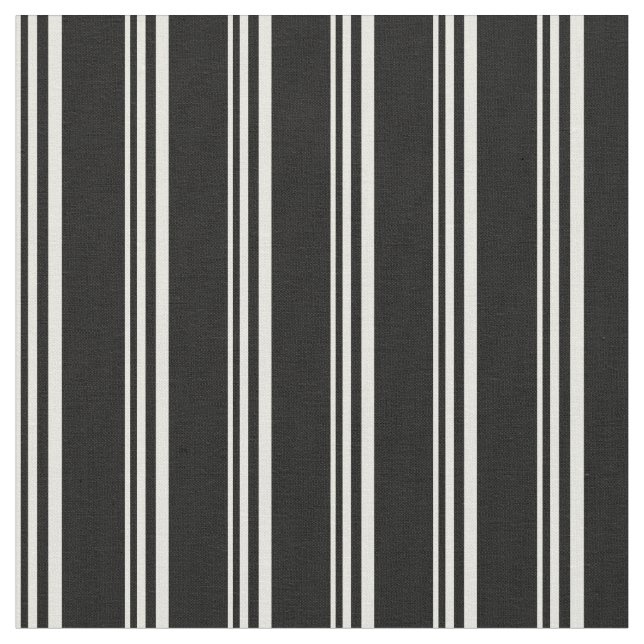 Beige and Black Striped Pattern Fabric (Close Up)